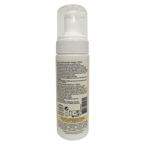 Mousse Nettoyante Visage Miel Calendula - Certifiée bio-1
