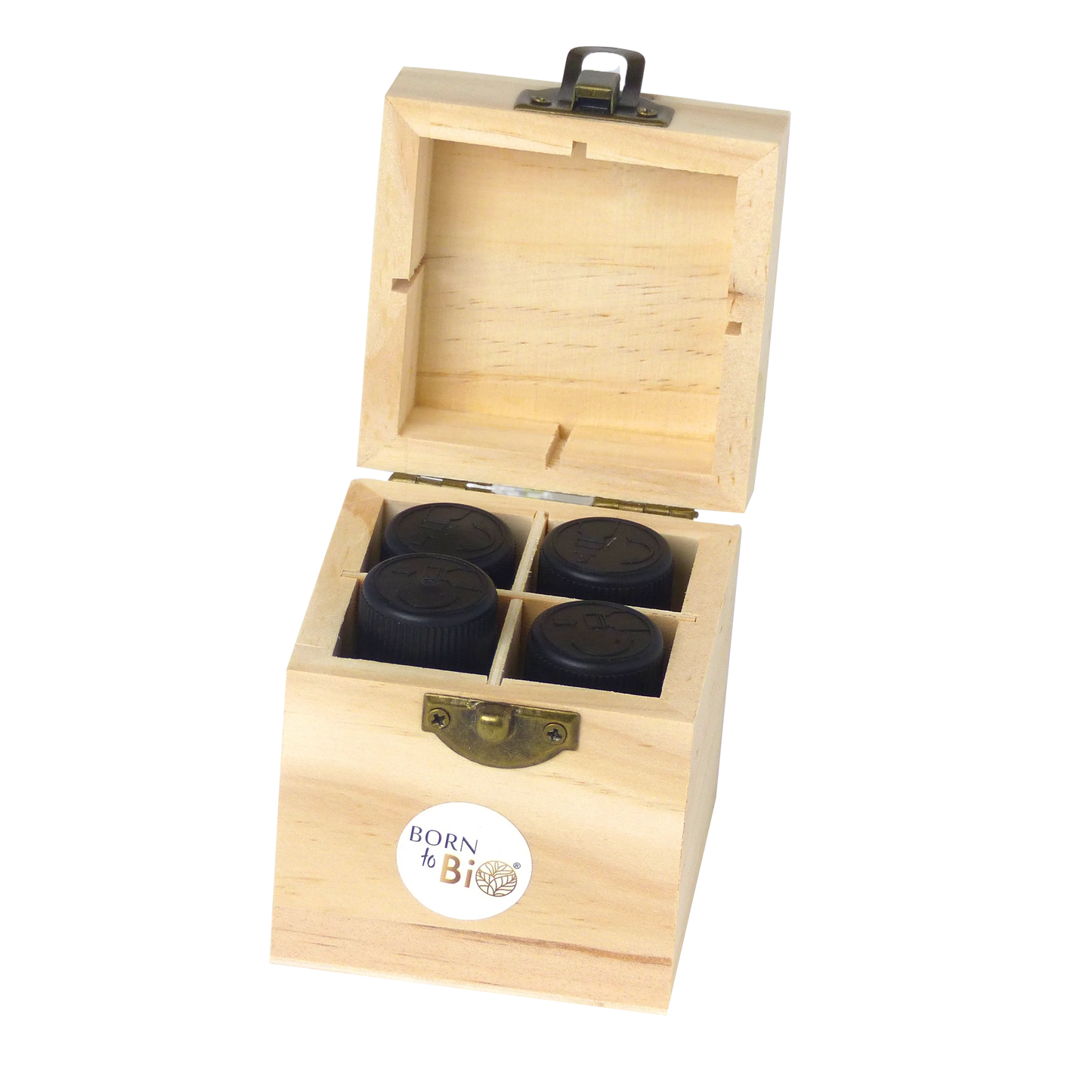 Boîte en bois pour 4 flacons d'huiles-1