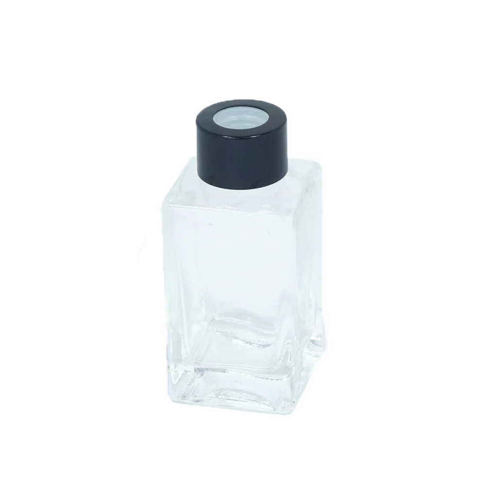 Bouteille en verre bouchon noir-0