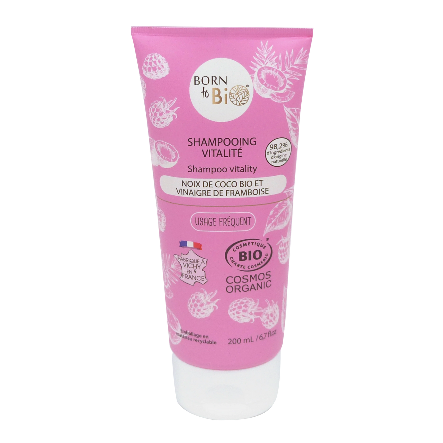 Coconut and raspberry vinegar shampoo - Certified organic-0