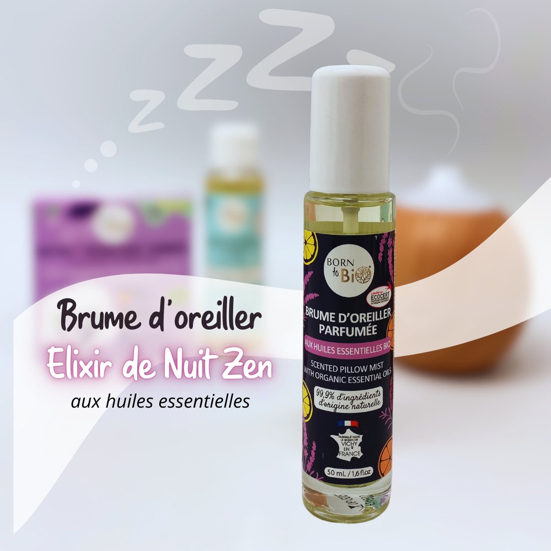 Brume d'oreiller Elixir de Nuit Zen aux huiles essentielles Certifiées Bio-3