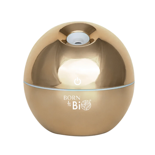 Humidificateur & diffuseur d'huiles essentielles aspect doré