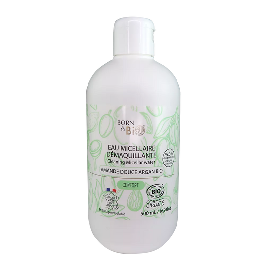Eau Micellaire Démaquillante Amande Douce Argan 500mL - Certifiée bio-0