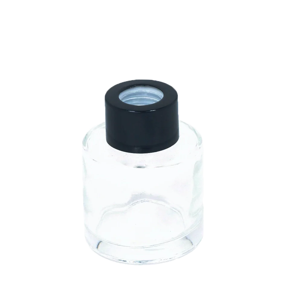Bouteille en verre bouchon noir-0
