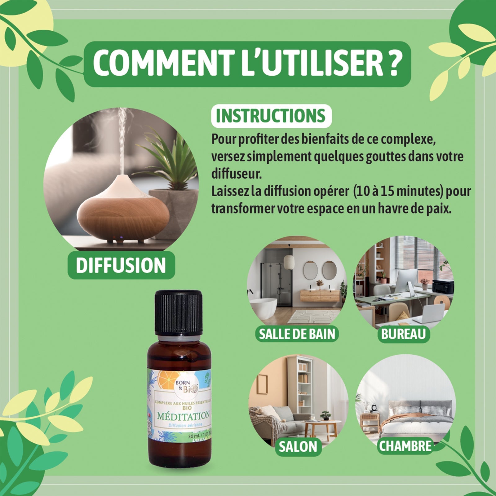Méditation - Complexe aux huiles essentielles Bio-4