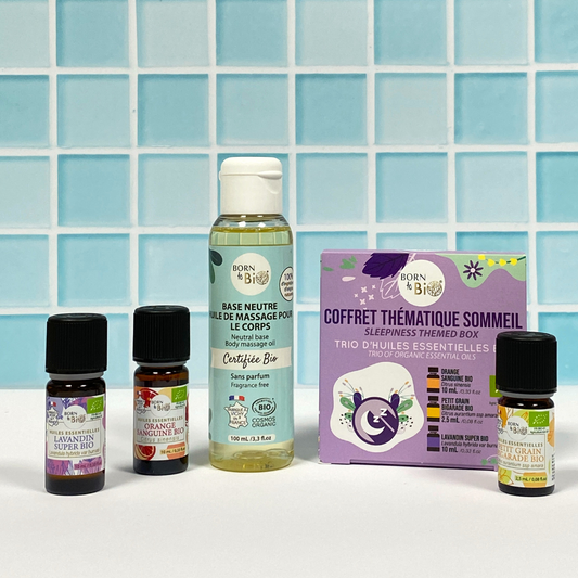 Coffret : huile de massage et kit d'huiles essentielles sommeil-0